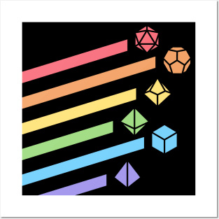 Retro Minimalist RPG Dice Rainbow Posters and Art